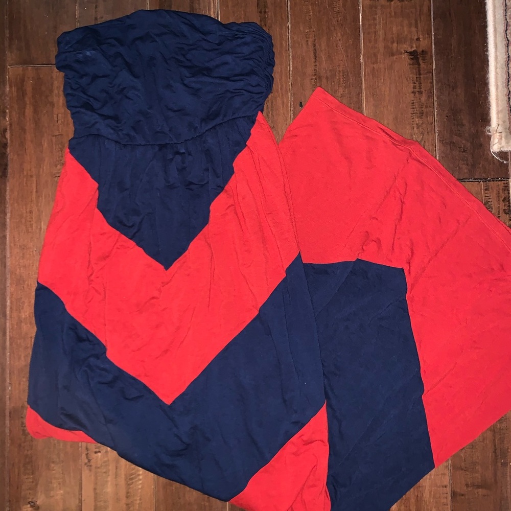 Red and blue maxi dress game day ole miss colors